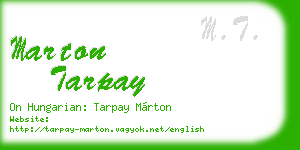 marton tarpay business card
